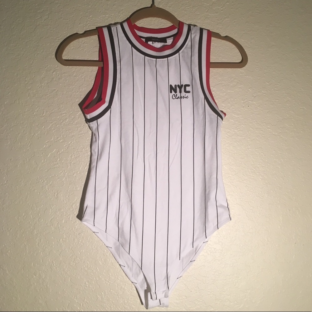 Sports tee tank body suit - size small